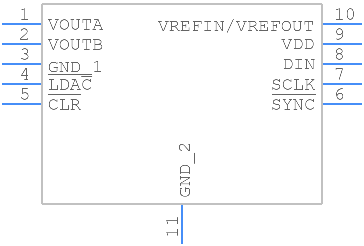 AD5663RBCPZ-3R2 - Analog Devices - PCB symbol