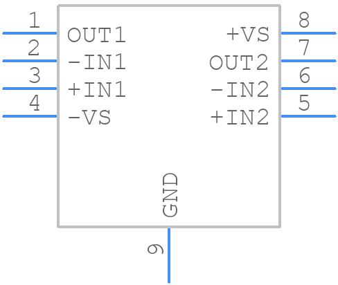 ADA4841-2YCPZ-R2 - Analog Devices - PCB symbol