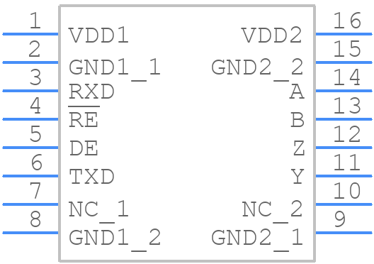 ADM2484EBRWZ-REEL7 - Analog Devices - PCB symbol