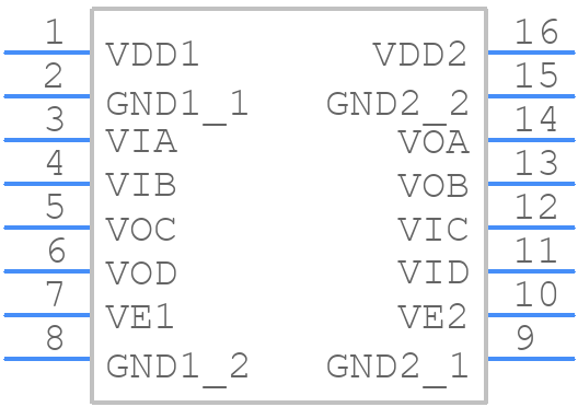 ADUM4402BRIZ - Analog Devices - PCB symbol