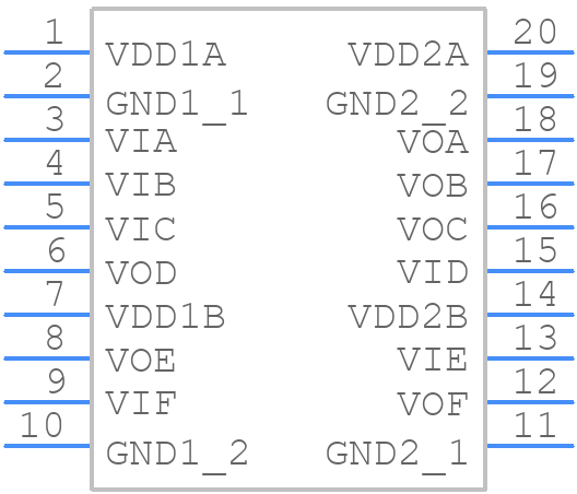 ADUM7642CRQZ - Analog Devices - PCB symbol