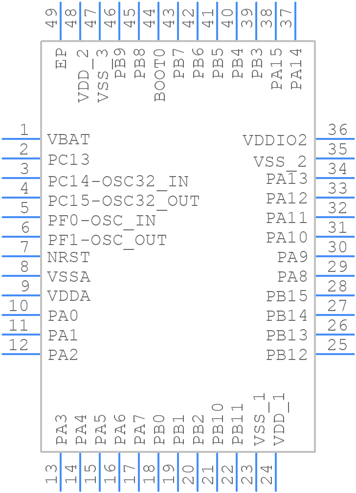 STM32F072CBU6 - STMicroelectronics - PCB symbol