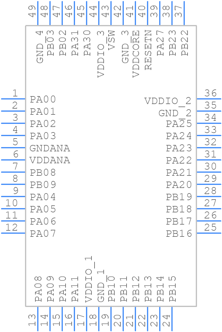 ATSAME51G19A-MFT - Microchip - PCB symbol