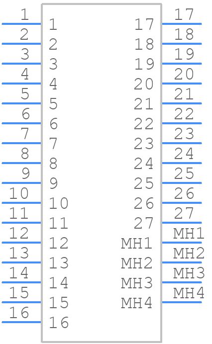 DH60A-27P - Hirose - PCB symbol