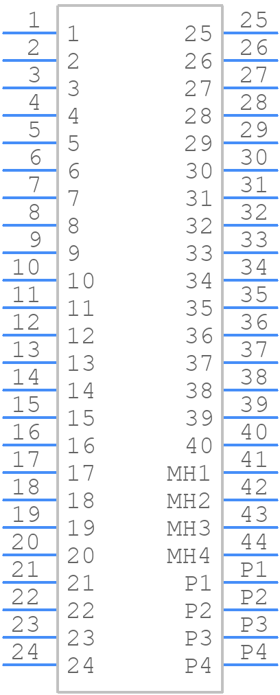 FX23-40P-0.5SV15 - Hirose - PCB symbol
