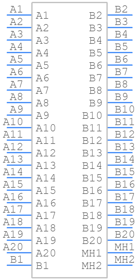 FX2CA2-40S-1.27DSAL(71) - Hirose - PCB symbol