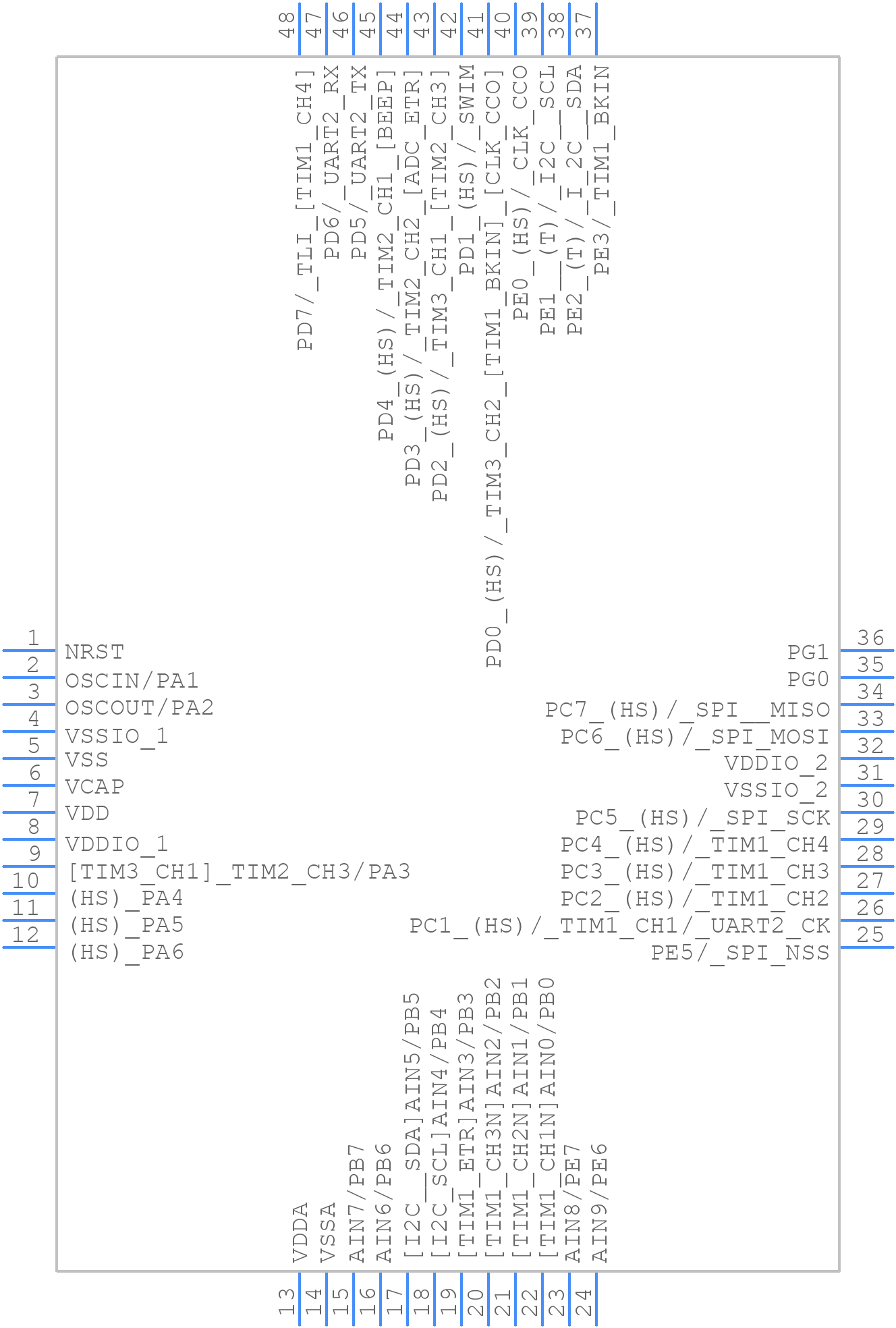 STM8S105C6T6 - STMicroelectronics - PCB symbol