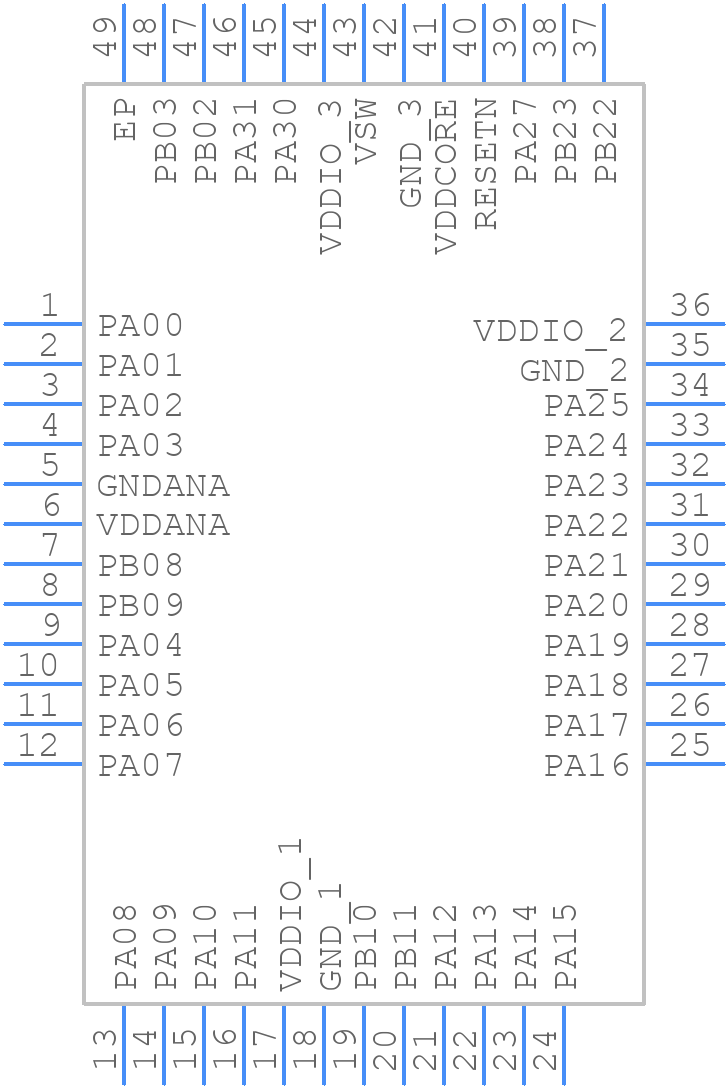 ATSAMD51G18A-MU-EFP - Microchip - PCB symbol