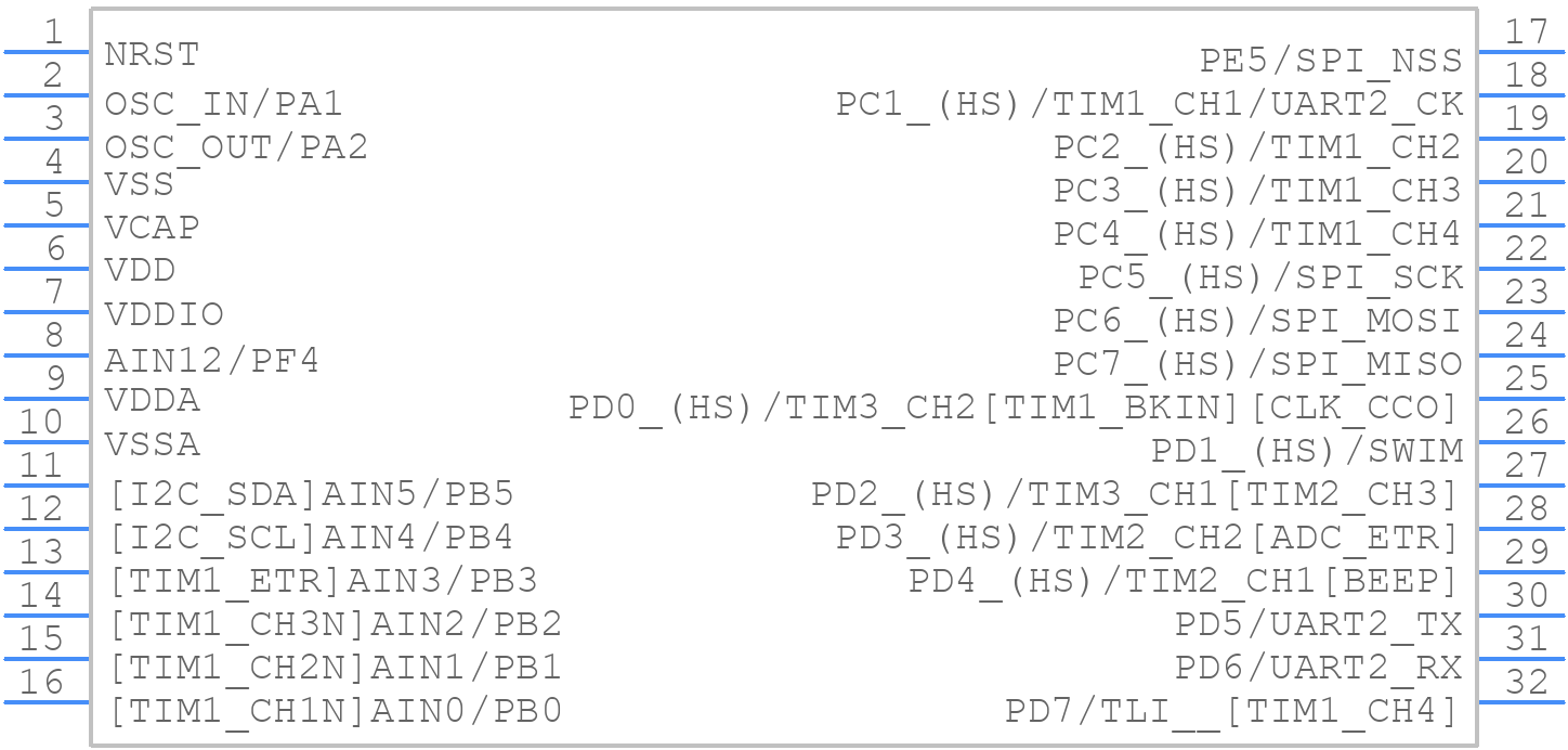STM8S105K6T6C - STMicroelectronics - PCB symbol