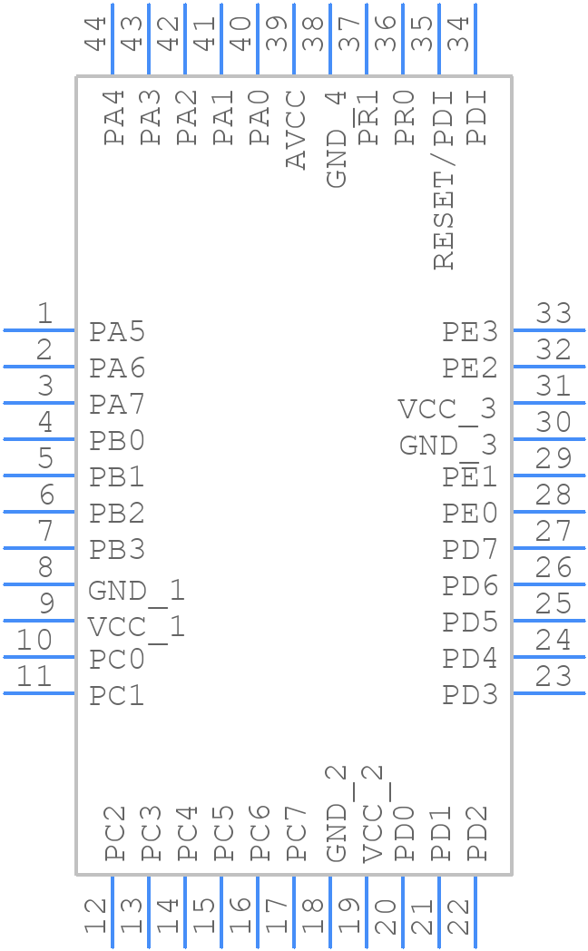 ATXMEGA32A4-AU - Microchip - PCB symbol