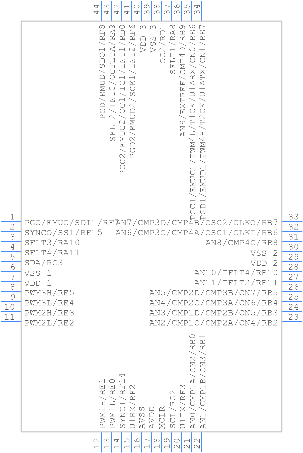 DSPIC30F2023-30I/PT - Microchip - PCB symbol
