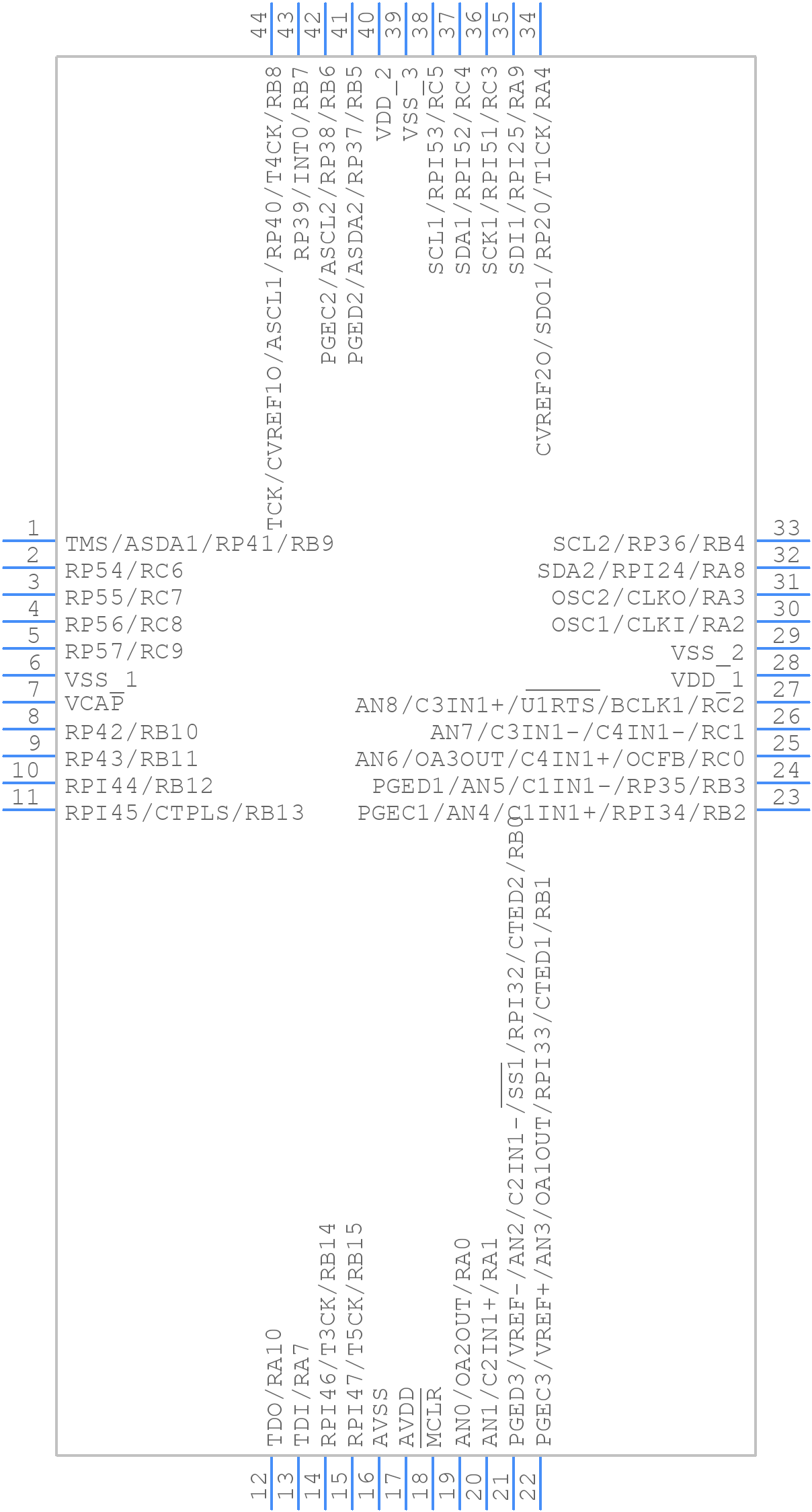 DSPIC33EP512GP504-I/PT - Microchip - PCB symbol