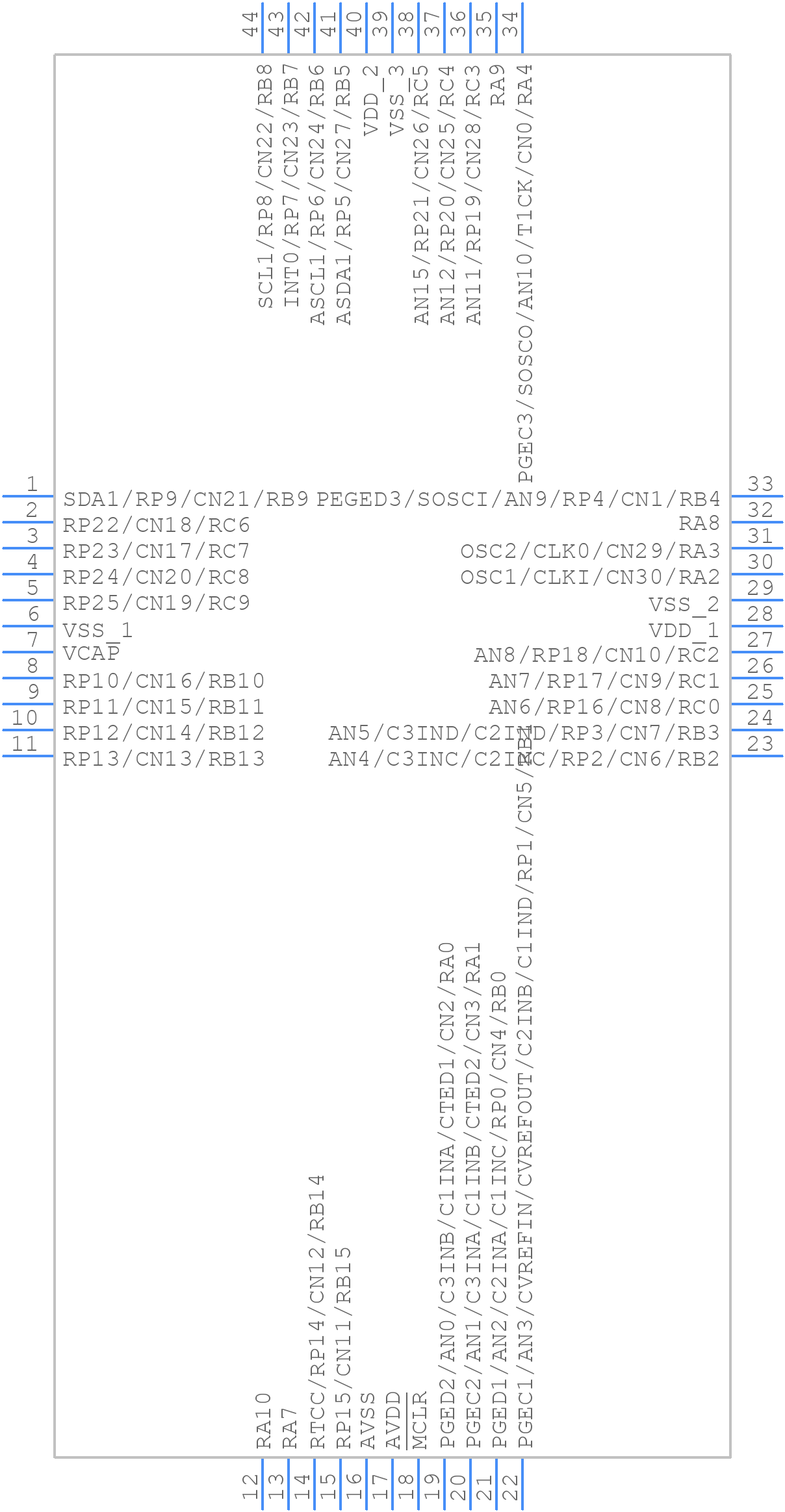 dsPIC33FJ32GP104-I/PT - Microchip - PCB symbol