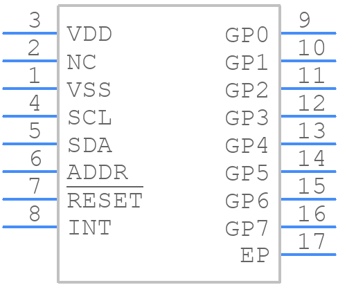 MCP23009-E/MG - Microchip - PCB symbol