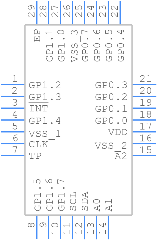 MCP23016-I/ML - Microchip - PCB symbol