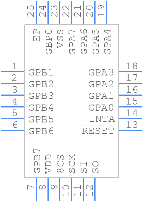 MCP23S18-E/MJ - Microchip - PCB symbol