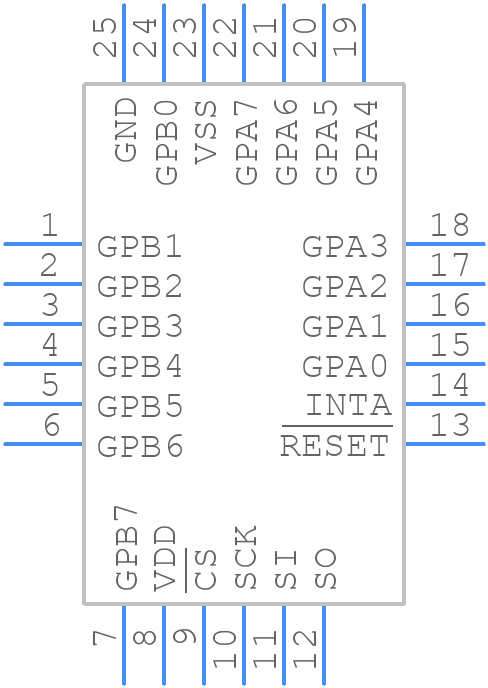 MCP23S18T-E/MJ - Microchip - PCB symbol