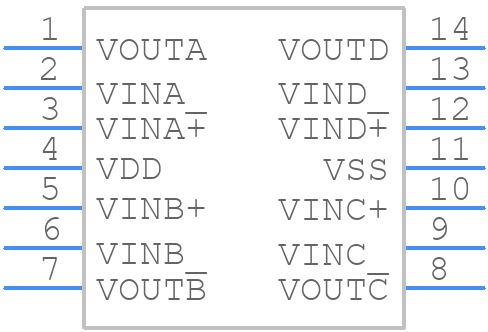 MCP6294-E/P - Microchip - PCB symbol