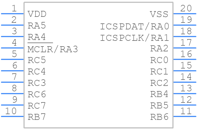 PIC16F1709-I/P - Microchip - PCB symbol