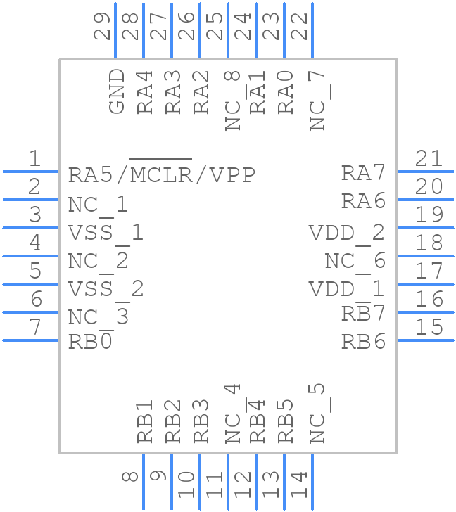 PIC16F1826-I/ML - Microchip - PCB symbol