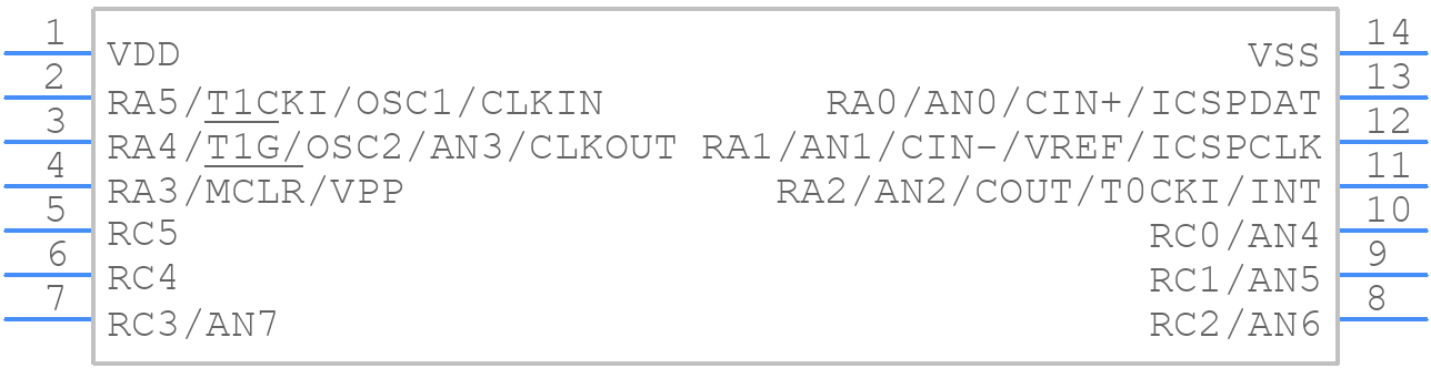 PIC16F676-I/ML - Microchip - PCB symbol