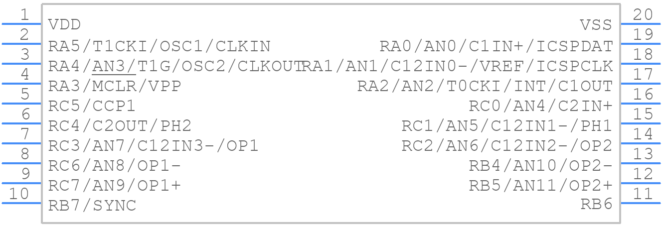 PIC16F785-I/P - Microchip - PCB symbol