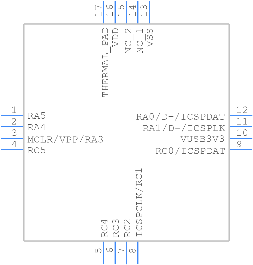 PIC16LF1454-I/ML - Microchip - PCB symbol