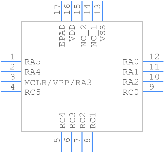 PIC16LF1554-I/ML - Microchip - PCB symbol