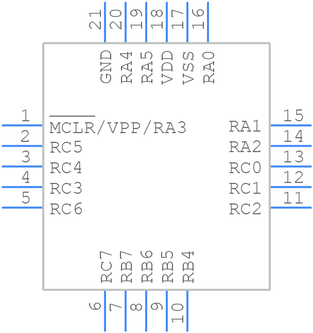 PIC16LF1559-I/ML - Microchip - PCB symbol
