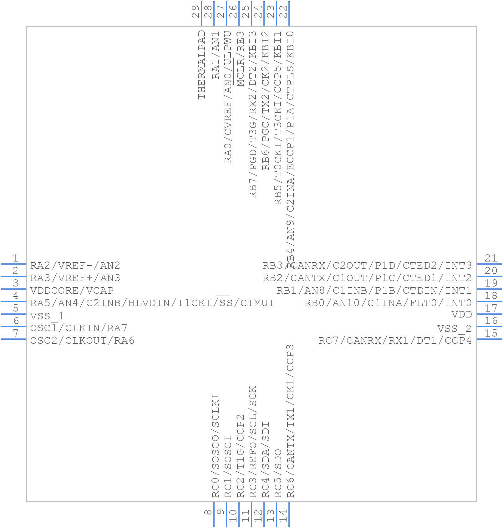 PIC18F26K80-E/MM - Microchip - PCB symbol