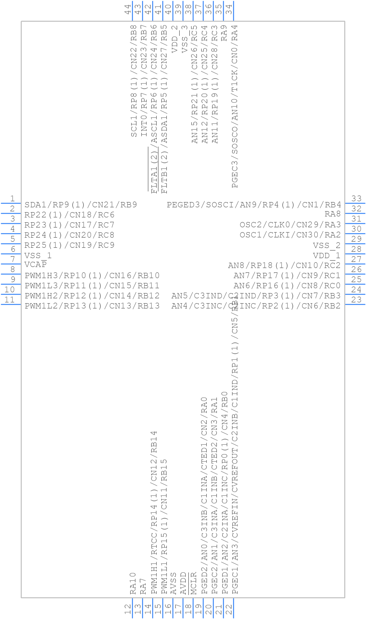 PIC24FJ32MC104-I/PT - Microchip - PCB symbol