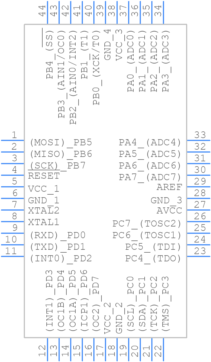 ATMEGA16A-AU - Microchip - PCB symbol