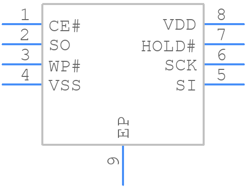 SST25VF080B-50-4C-QAF - Microchip - PCB symbol