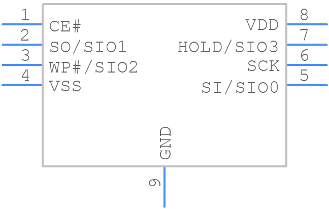 SST26VF016B-104I/MF - Microchip - PCB symbol