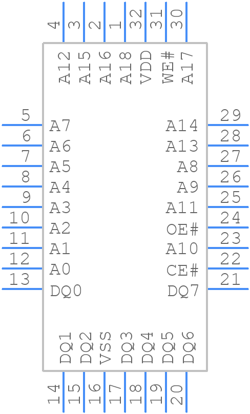 SST39SF040-70-4I-NHE - Microchip - PCB symbol
