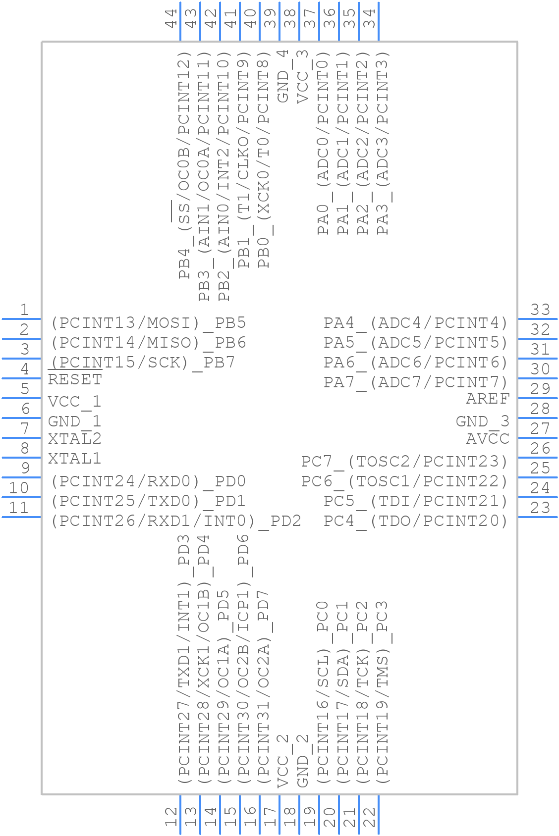 ATMEGA164PV-10AU - Microchip - PCB symbol