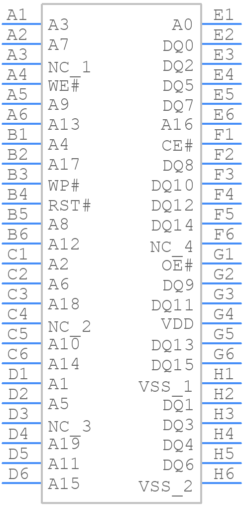 SST39WF1601-70-4I-B3KE - Microchip - PCB symbol