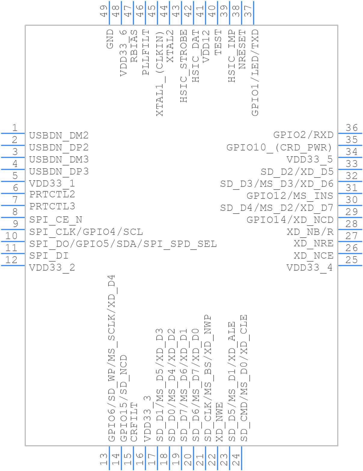 USB4640-HZH-03 - Microchip - PCB symbol