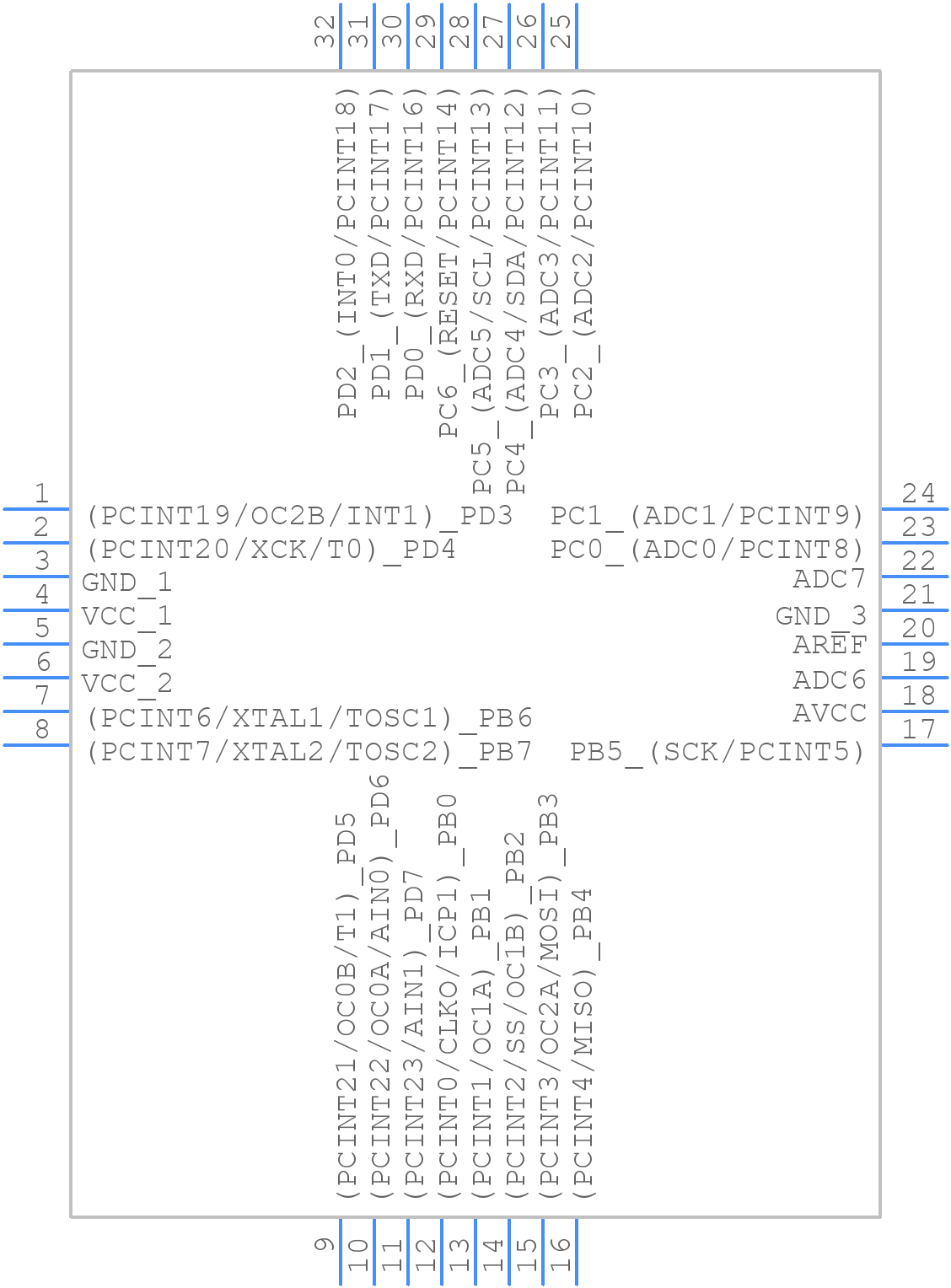 ATMEGA88P-20AU - Microchip - PCB symbol