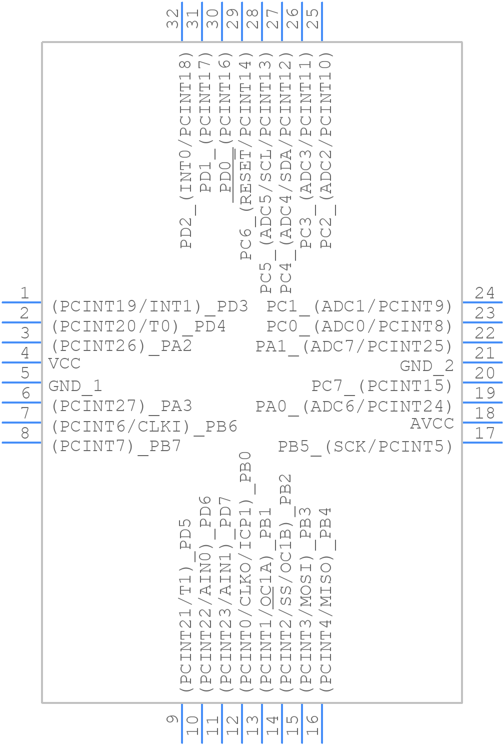 ATTINY48-AU - Microchip - PCB symbol