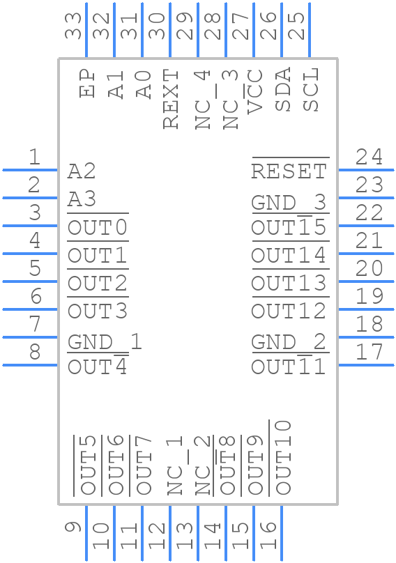 TLC59116IRHBR - Texas Instruments - PCB symbol