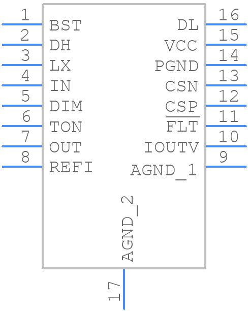 MAX20078AUE+T - Analog Devices - PCB symbol