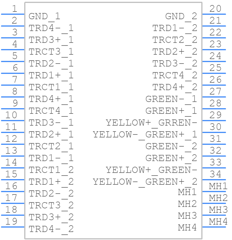 0845-2R1T-DY - Bel Magnetic Solutions - PCB symbol