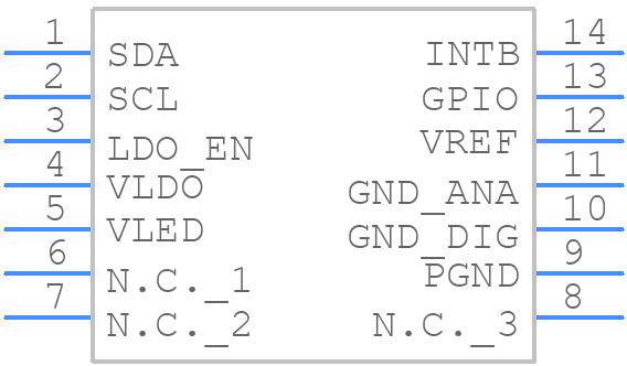 MAXM86161EFD+T - Analog Devices - PCB symbol