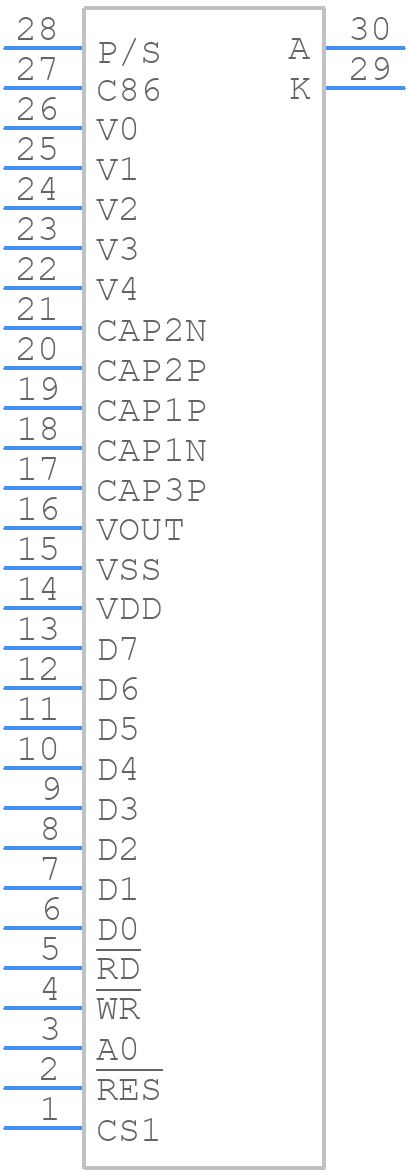 64128KFCBW-3 - Displaytech - PCB symbol