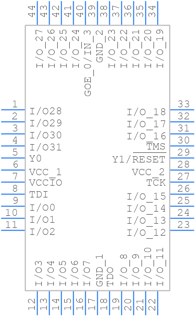 ispLSI 1016EA-100LT44 - Lattice Semiconductor - PCB symbol