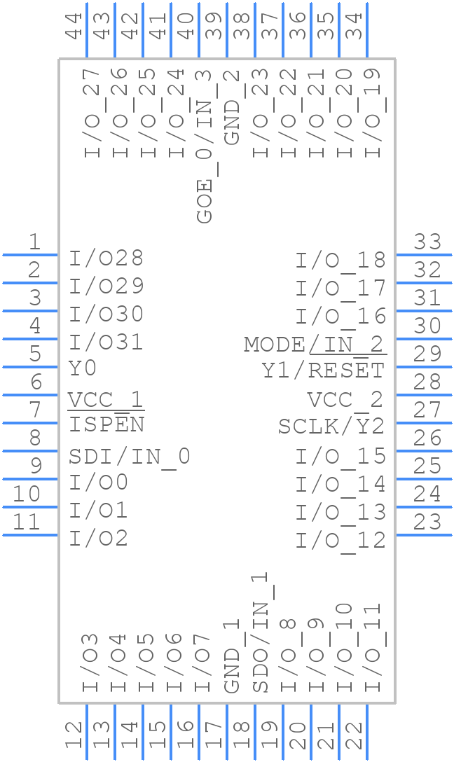 ispLSI 1016E-80LTN44I - Lattice Semiconductor - PCB symbol