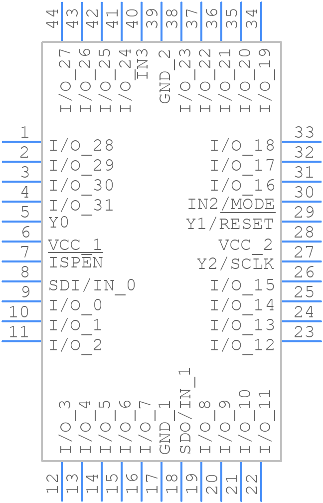 ISPLSI 1016-80LT44 - Lattice Semiconductor - PCB symbol