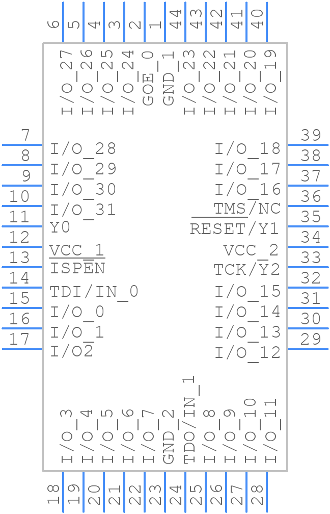 ispLSI 2032V-60LJ44 - Lattice Semiconductor - PCB symbol