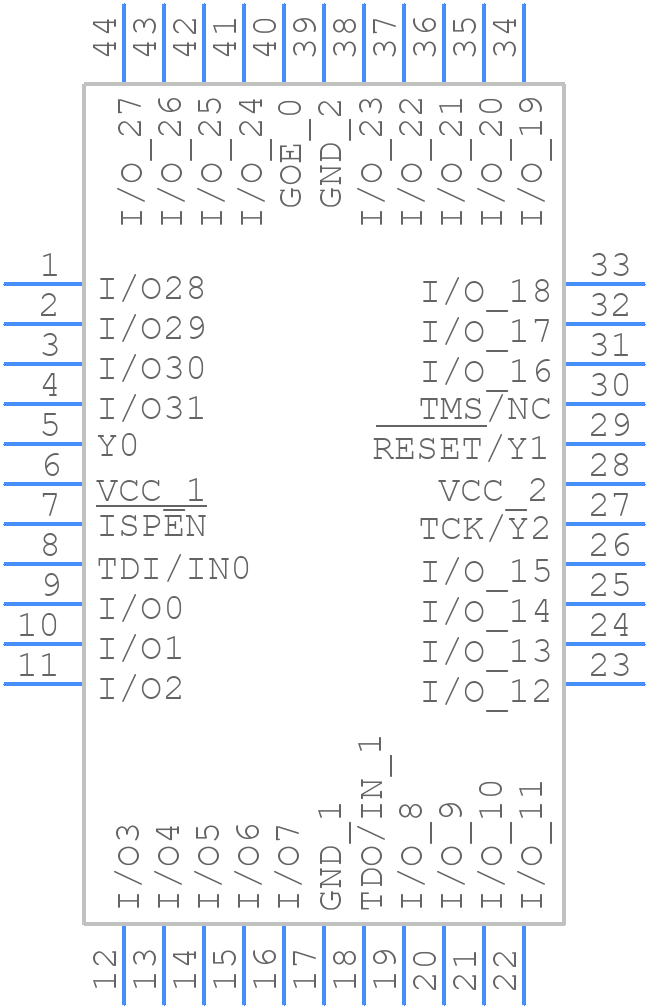 ispLSI 2032V-60LT44 - Lattice Semiconductor - PCB symbol